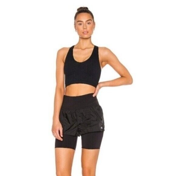 ALO Yoga Pants - S5 Alo Yoga Women’s High Waist Circuit Shorts XXS Black